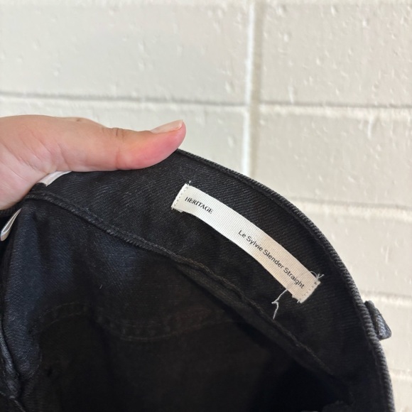 Frame denim heritage red label le sylvie slender straight jeans in black - Picture 10 of 10